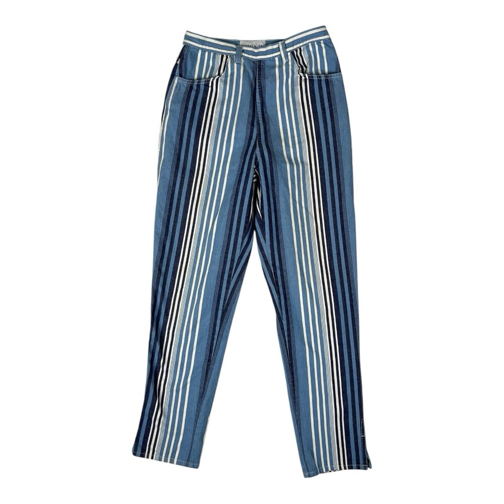 Vintage Anchor Blue Women’s Striped Jeans Pants Size 9 Y2K 90s Grunge